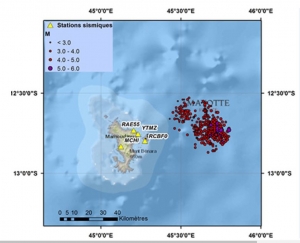 Carte répertoriant tous les séismes depuis le 10 mai.