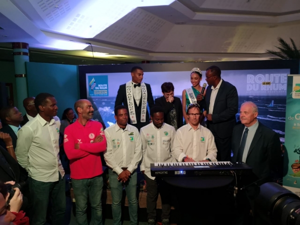 Les skippers de la R&eacute;gion Guadeloupe pr&eacute;sent&eacute;s par Ary Chalus devant la ministre des Outre-mer