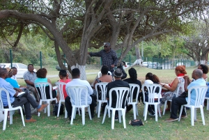 Raymond Otto animant l&#039;atelier &quot;L&#039;humain, pierre angulaire du développement touristique durable&quot;.
